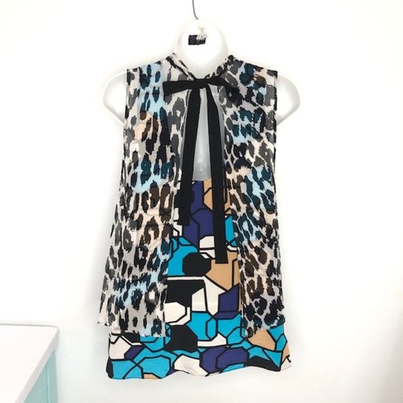 2 for $10 🛍️ Tracy Reese 100% Silk Animal/Geo Print Top P - Picture 3 of 7